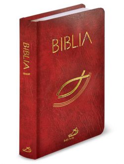 Biblia "z rybką" – prawa balacron bordowa